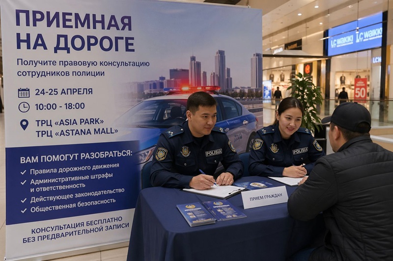 «Приемная на дороге» в Астане: где и как получить правовую консультацию полиции в шаговой доступности